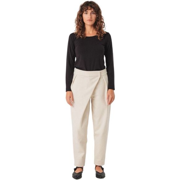 SKFK Goiane Ankle Length Pants Crossover Pleat Flap Cream EU 38 | US 6 Reg $149 - Picture 1 of 12